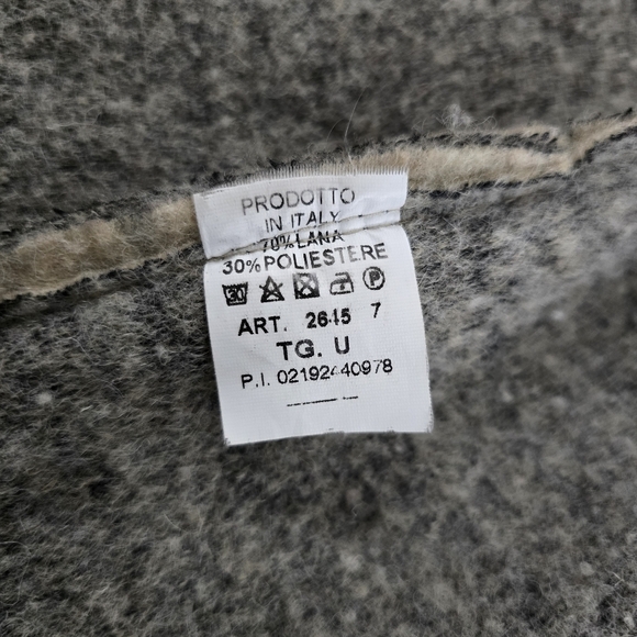 Made in Italy Women's Cream Taupe Wool Blend Designer Long Length Jacket Size L - Picture 11 of 14